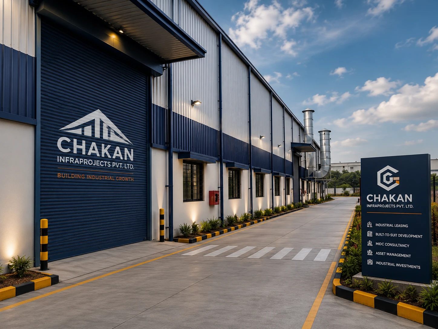 CIPL industrial facility entrance with branded signage in Chakan MIDC